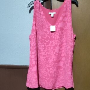 Cato Vibrant Pink Patterned Tank Top